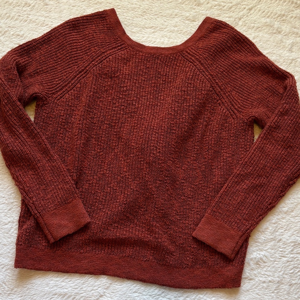Aerie Rust Color Twist-Back Sweater - Picture 5 of 5